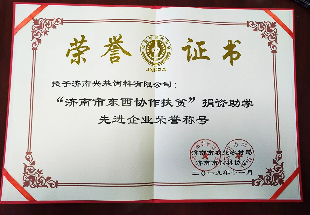 “济南市东西协作扶贫”捐资助学先进企业